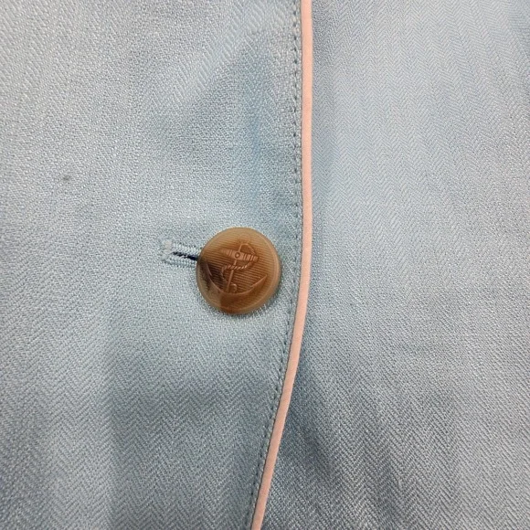 Talbots Aberdeen 100% Linen Blazer Jacket Women's Size 14P Stand Collar Lined - Picture 5 of 13